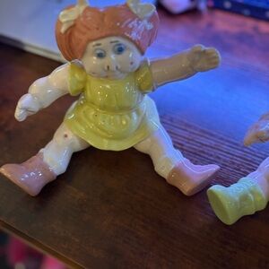 Porcelain Doll Figurine with Yellow Dress